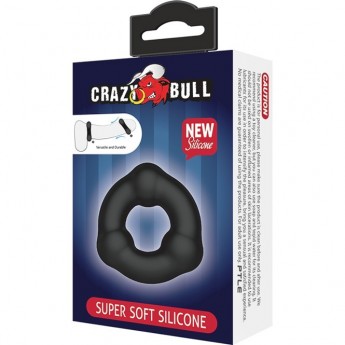 BAILE CRAZY BULL эрекционное кольцо из мягкого силикона с 3-мя шариками