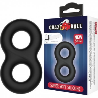 BAILE CRAZY BULL SUPER SOFT SILICON двойное эластичное эрекционное кольцо