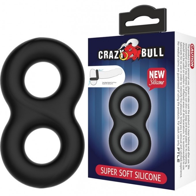 BAILE CRAZY BULL SUPER SOFT SILICON двойное эластичное эрекционное кольцо BI-210185 BAILE CRAZY BULL SUPER SOFT SILICON двойное эластичное эрекционное кольцо BI-210185