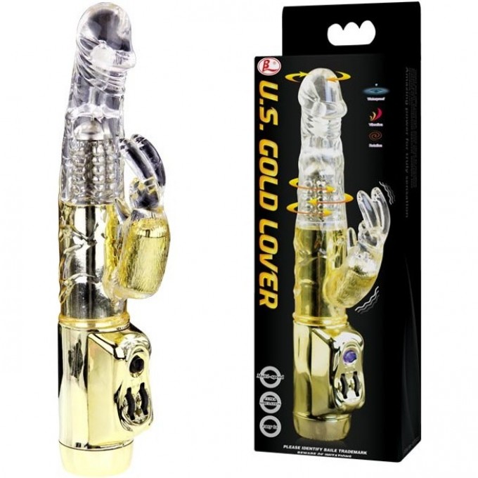 BAILE GOLD LOVER вибромассажер - ротатор с клиторальным стимулятором BW-037203J BAILE GOLD LOVER вибромассажер - ротатор с клиторальным стимулятором BW-037203J
