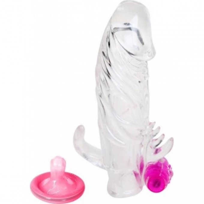 BAILE насадка на фаллос с закрытой головкой, с вибратором BI-10045Z-2-0702