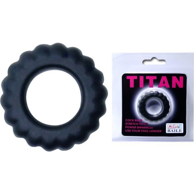 BAILE TITAN эрекционное кольцо TITAN с крупными ребрышками BI-210145 BAILE TITAN эрекционное кольцо TITAN с крупными ребрышками BI-210145